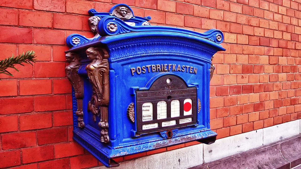 mailbox post blue free photo