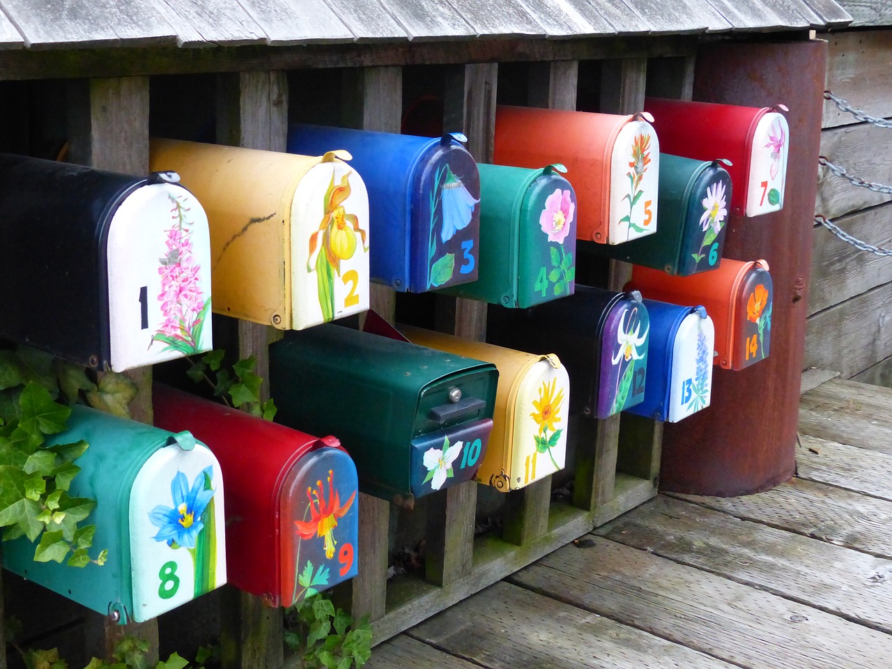 mailboxes colorful mail free photo