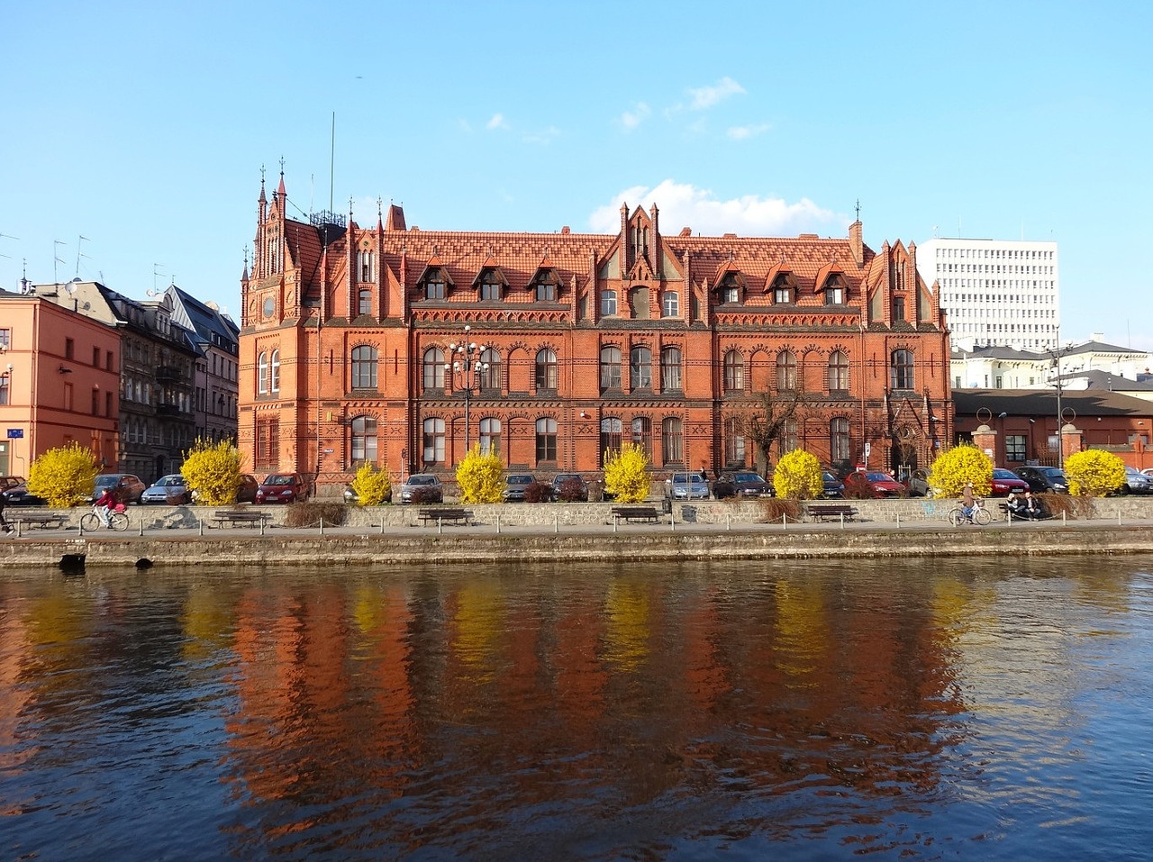 main post office bydgoszcz riverside free photo