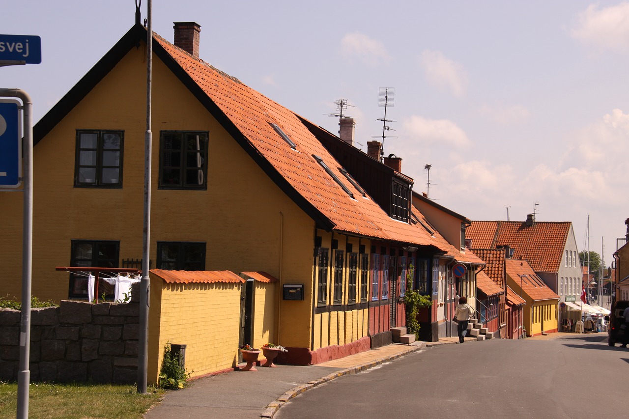Main street,husrække,road,houses,village - free image from needpix.com