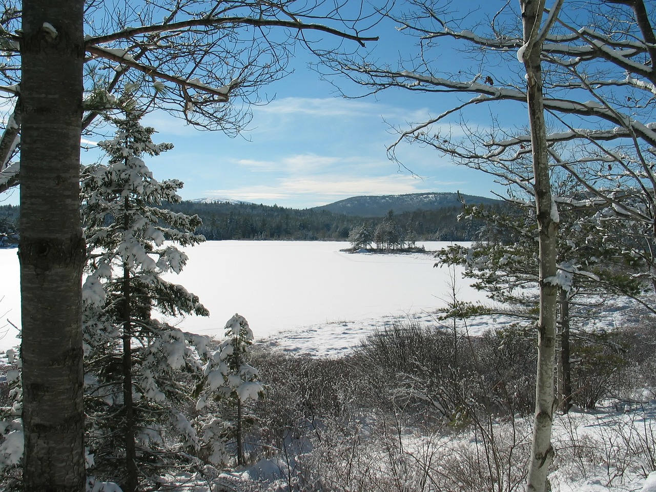 maine lake water free photo