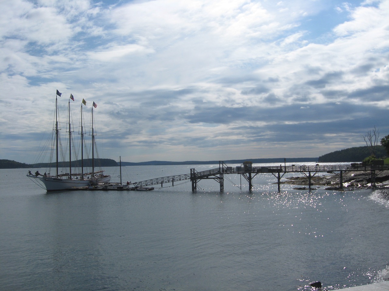 maine waterfront boat free photo