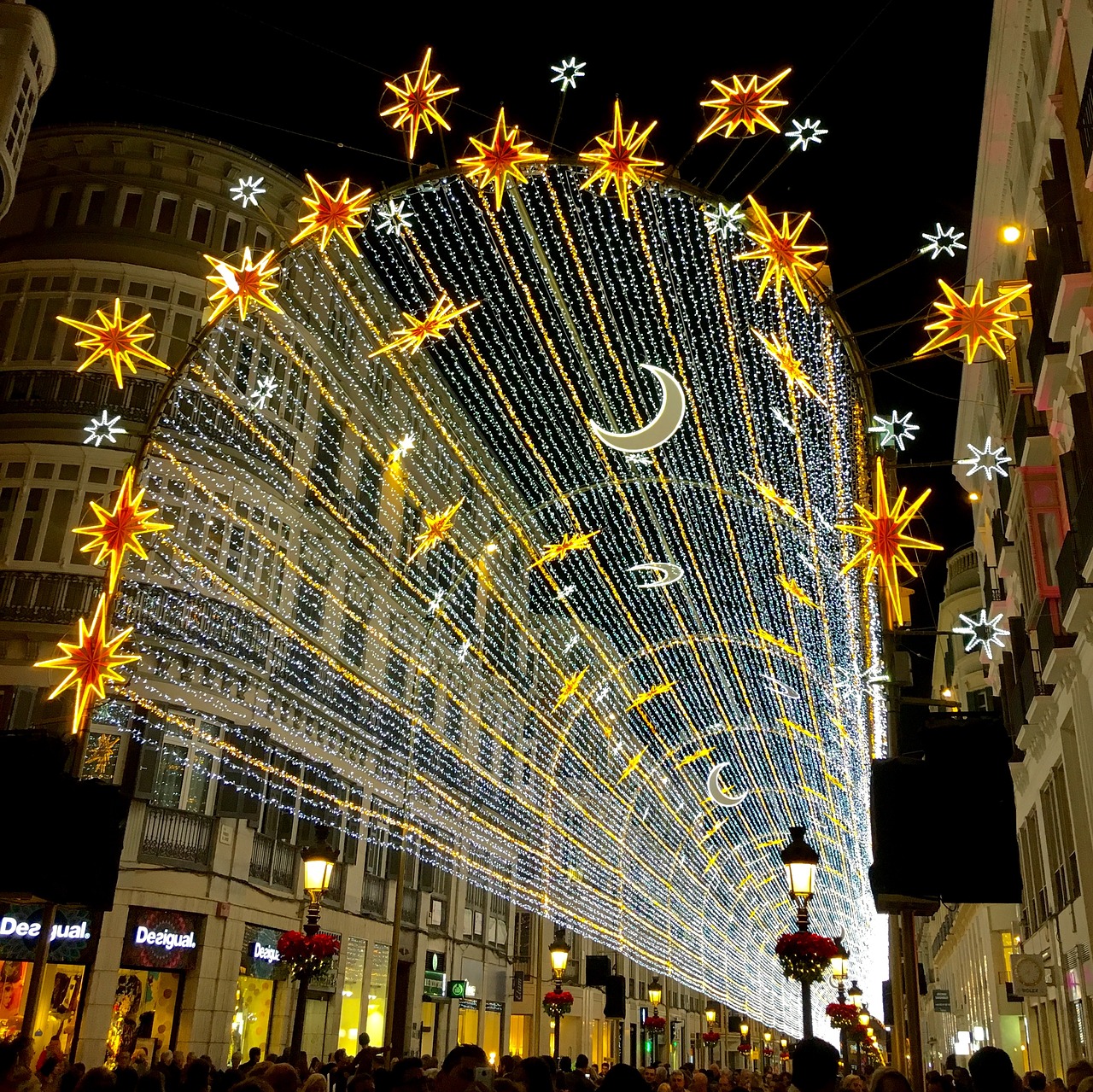 malaga christmas iluminaciónn free photo