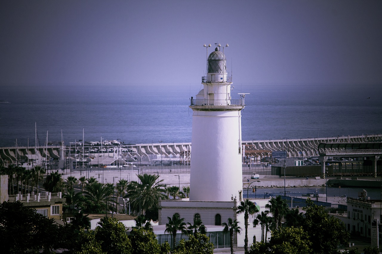 malaga lighthouse sea free photo