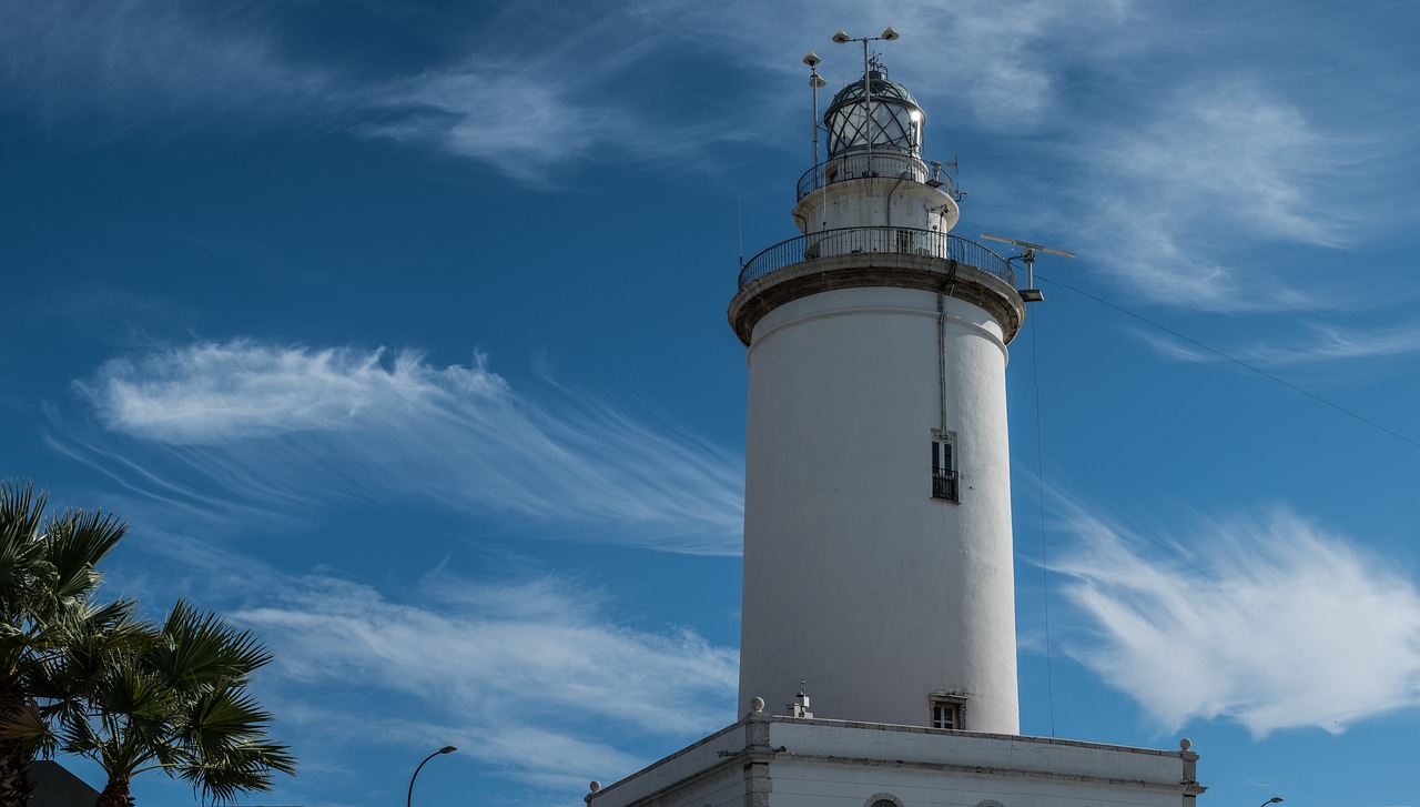 malaga  lighthouse  port free photo