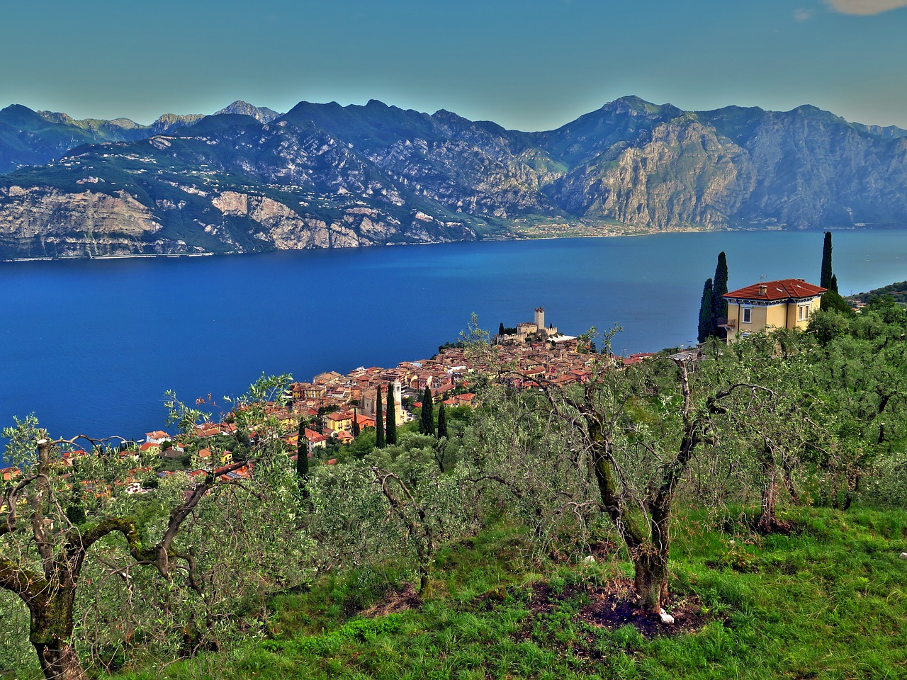 malcesine garda mountains free photo