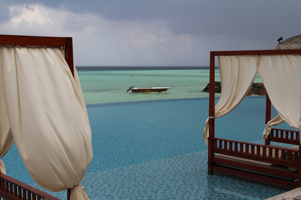 maldive beach pool free photo