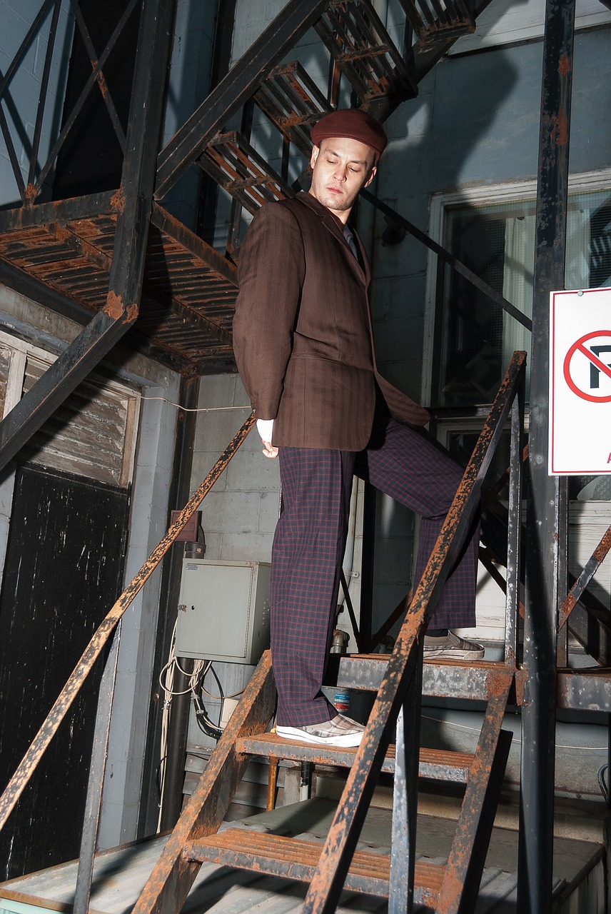 male model fire escape free photo