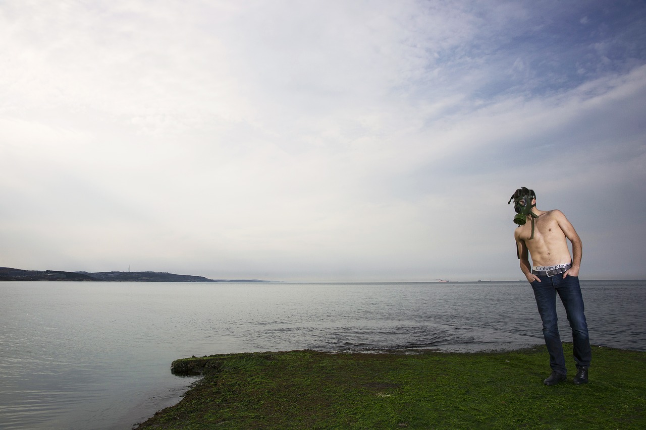 male gas mask environmental free photo