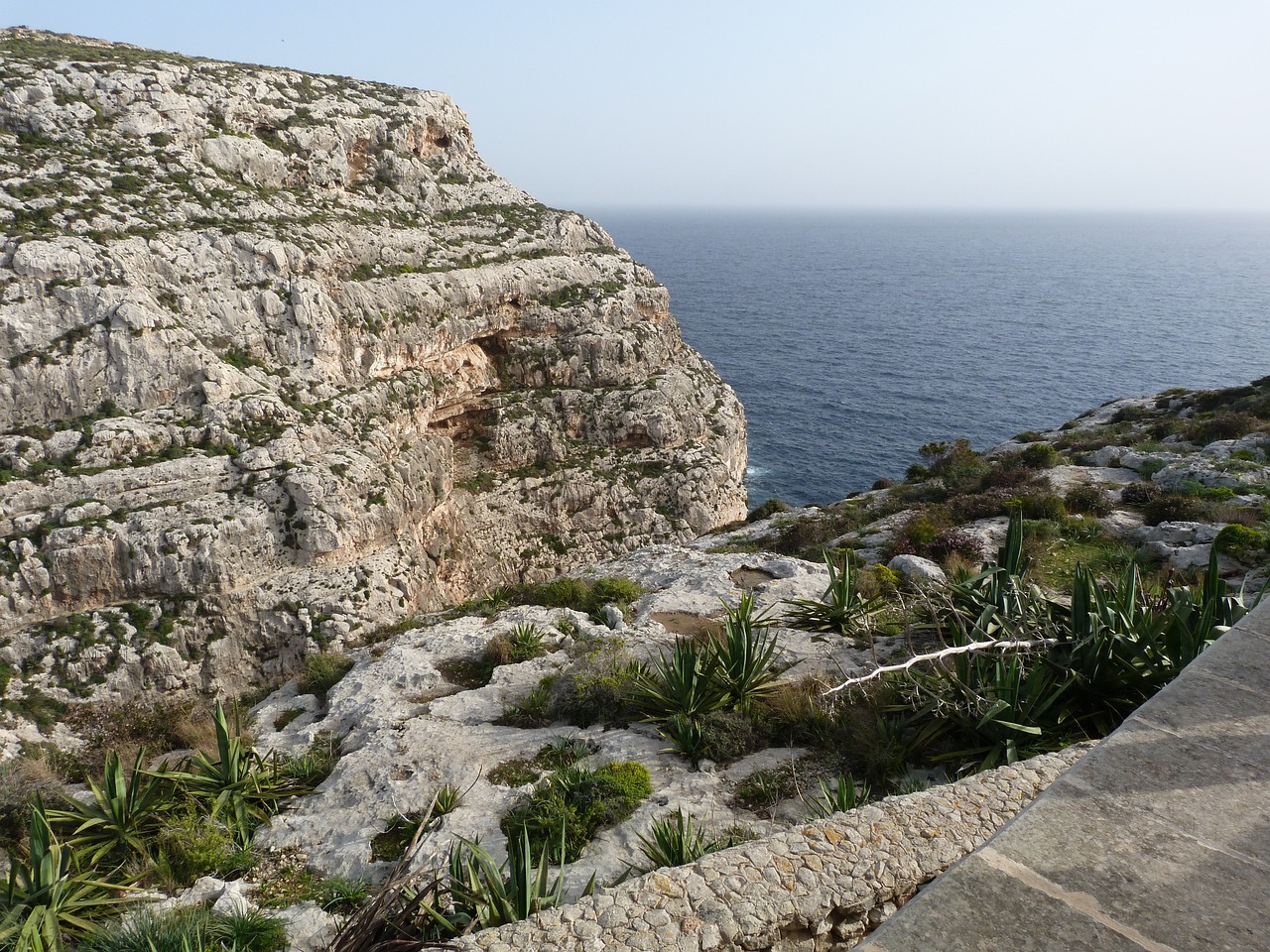 malta sea rocks free photo