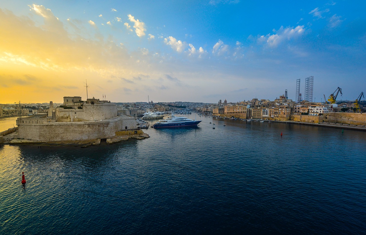 malta harbor sunrise free photo