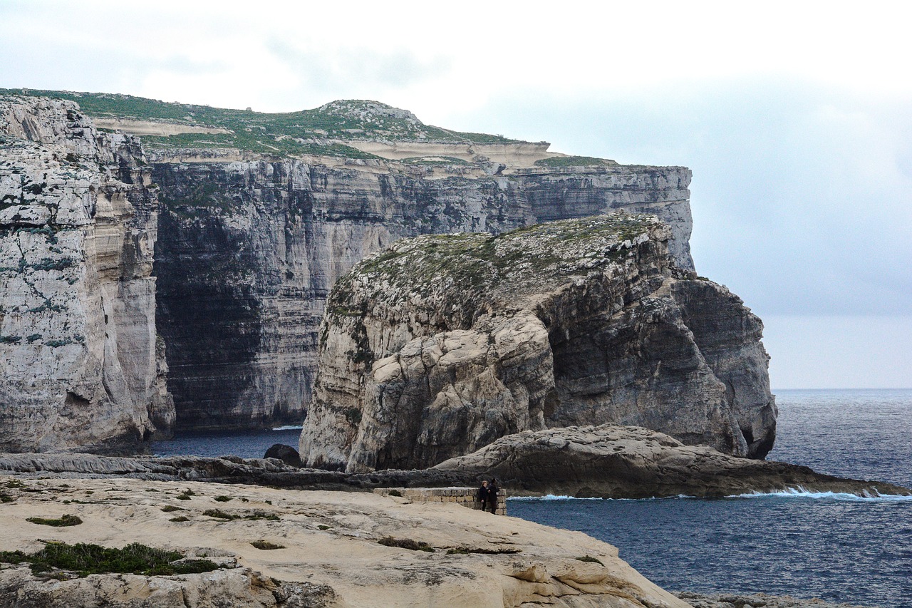 malta sea rocks free photo