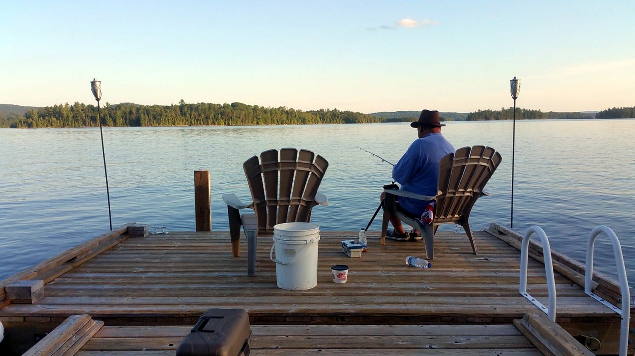 man fishing peace free photo