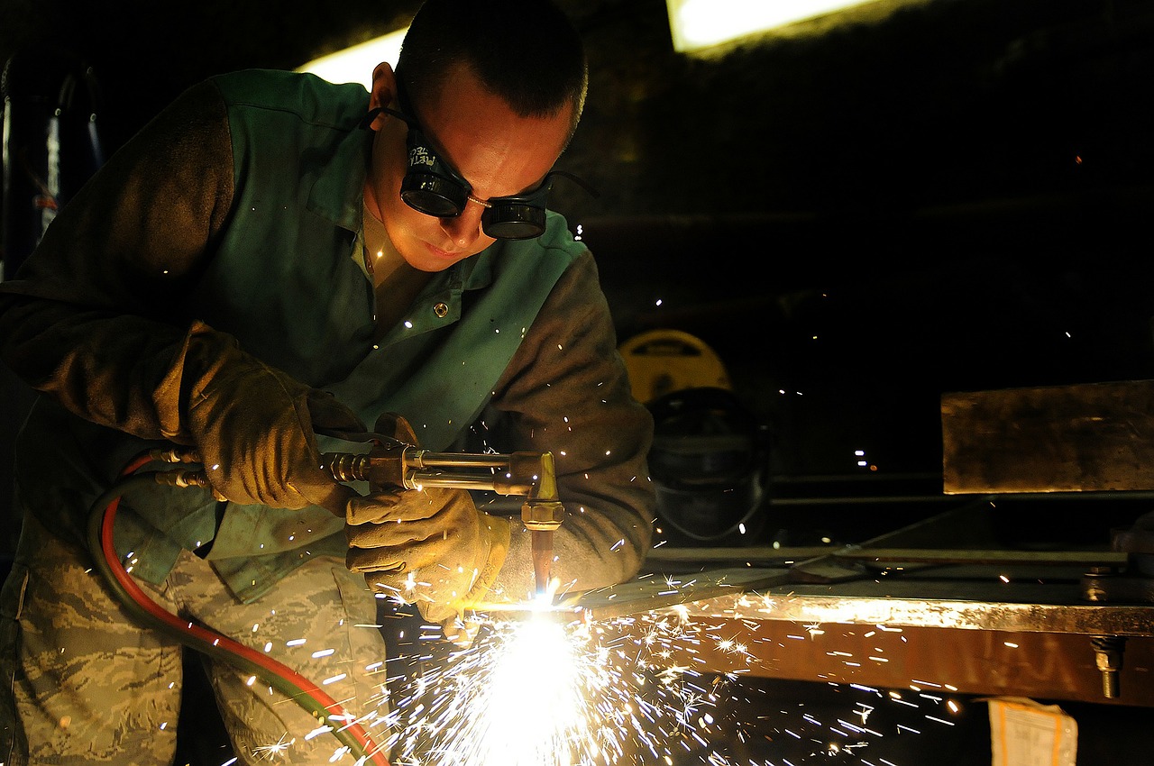 man welding industrial free photo