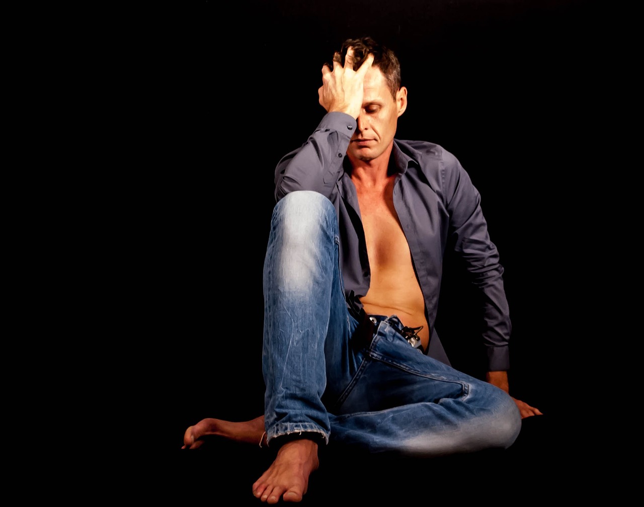 man sitting portrait free photo