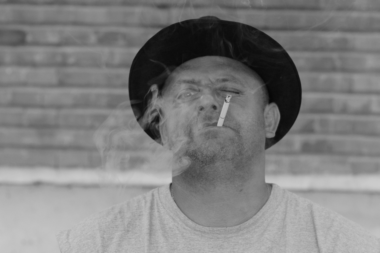 man hats cigarette free photo