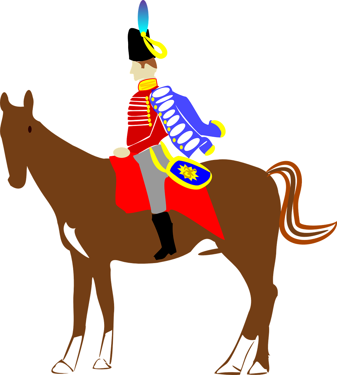 man riding horse free photo