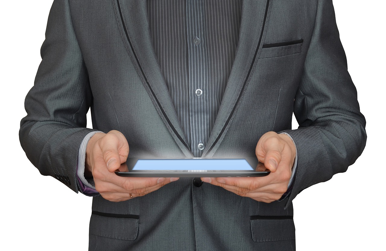 man businessman tablet computer free photo