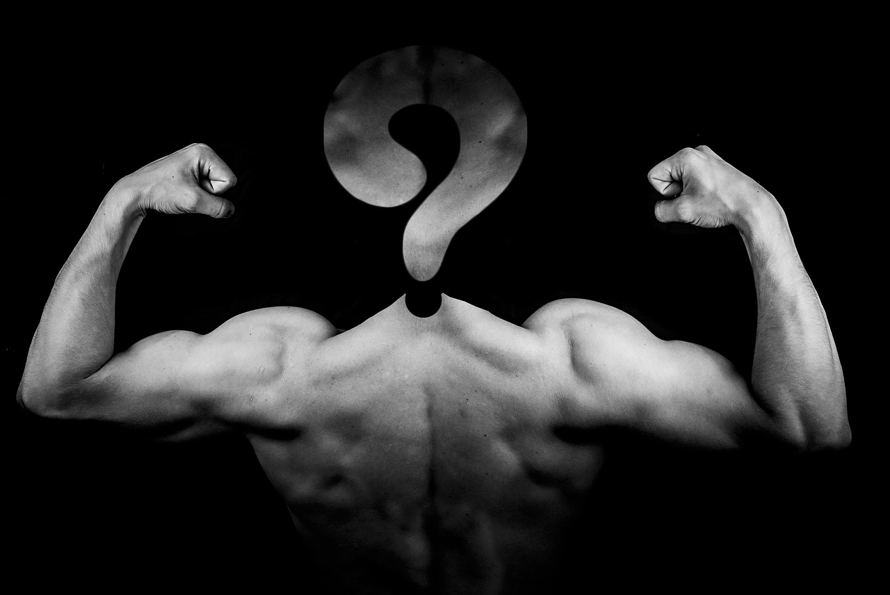 man muscles question mark free photo