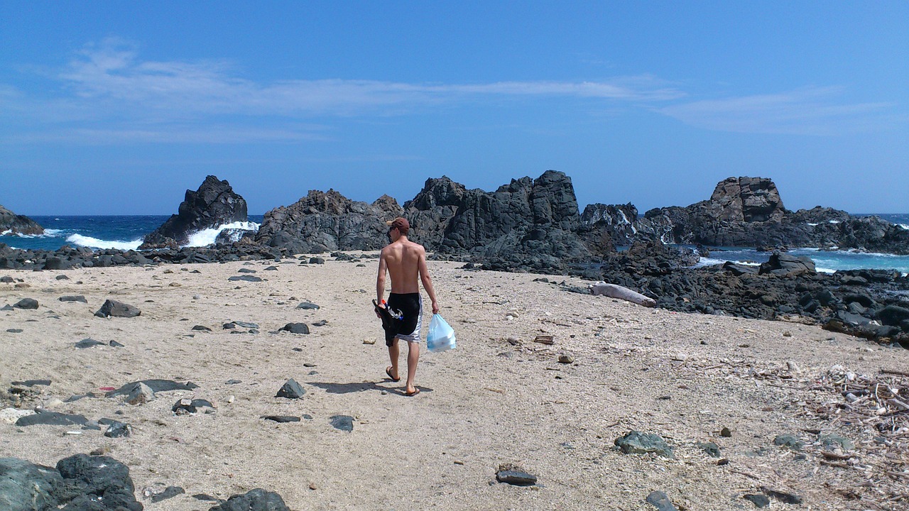 man blue sky aruba free photo