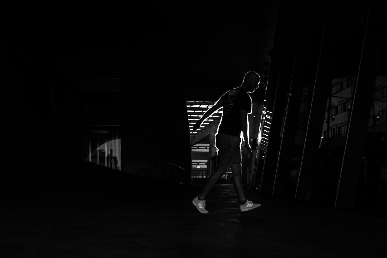 man walking silhouette free photo