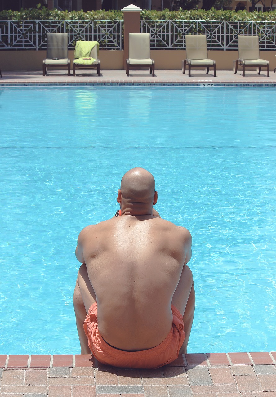 man pool swimming free photo