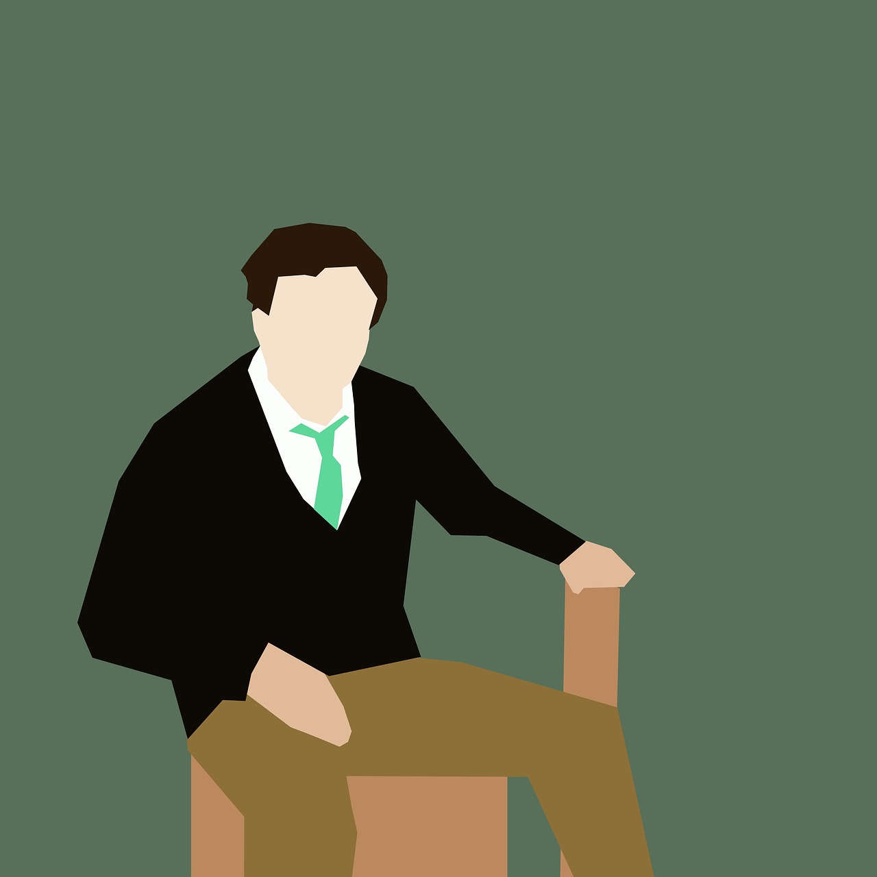 man sitting tie free photo