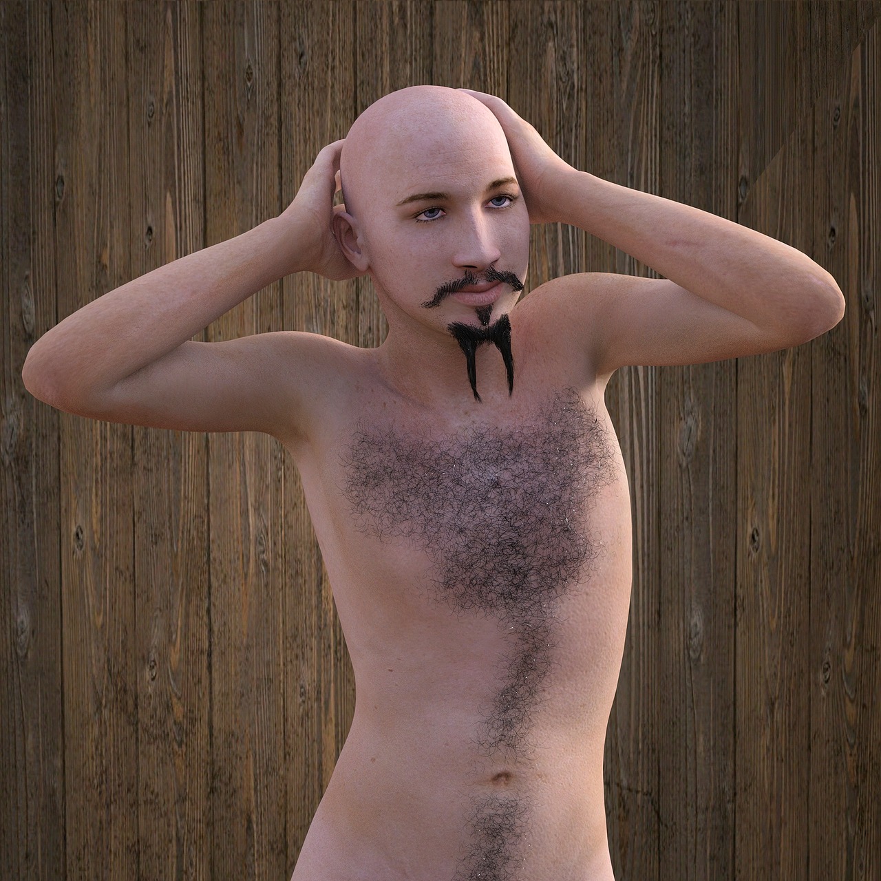 man bald head chest hair free photo