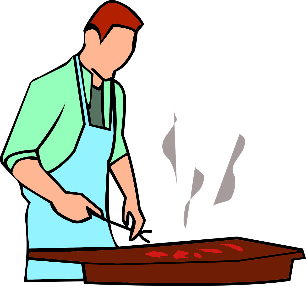 man grilling food free photo