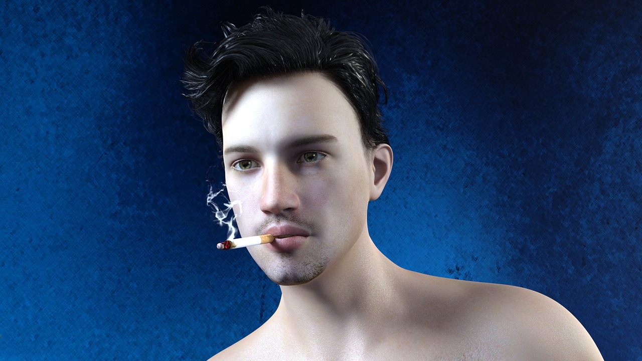 man smoke cigarette free photo