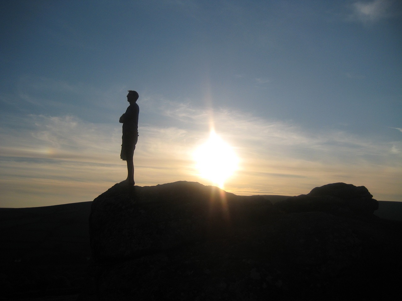 man silhouette nature free photo