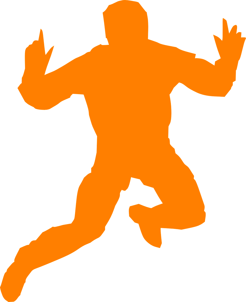 man orange jump free photo