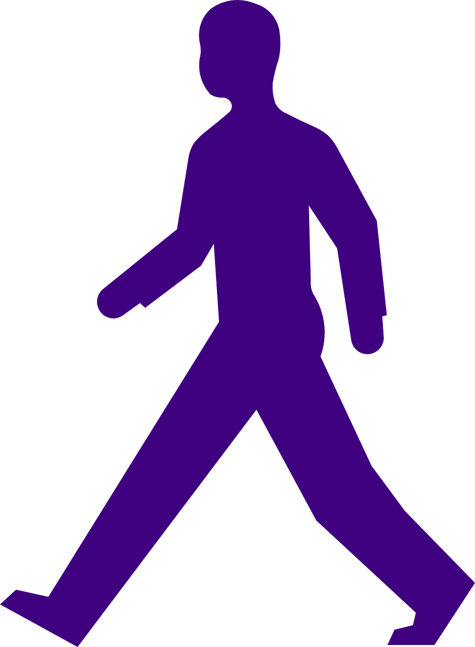 man walking purple free photo