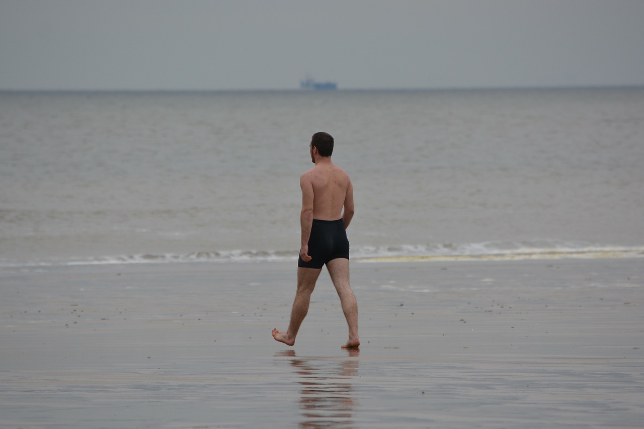 man swimming trunks sea free photo