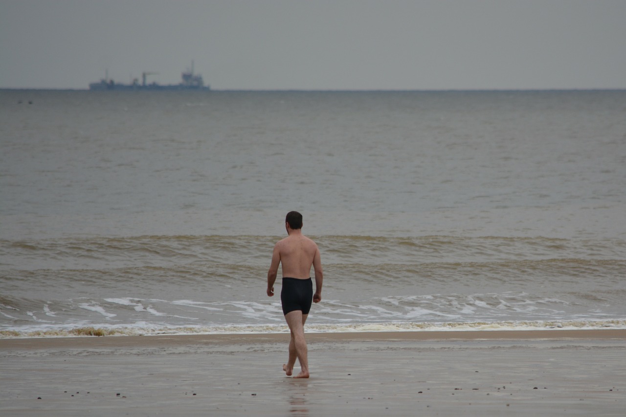 man swimming trunks sea free photo