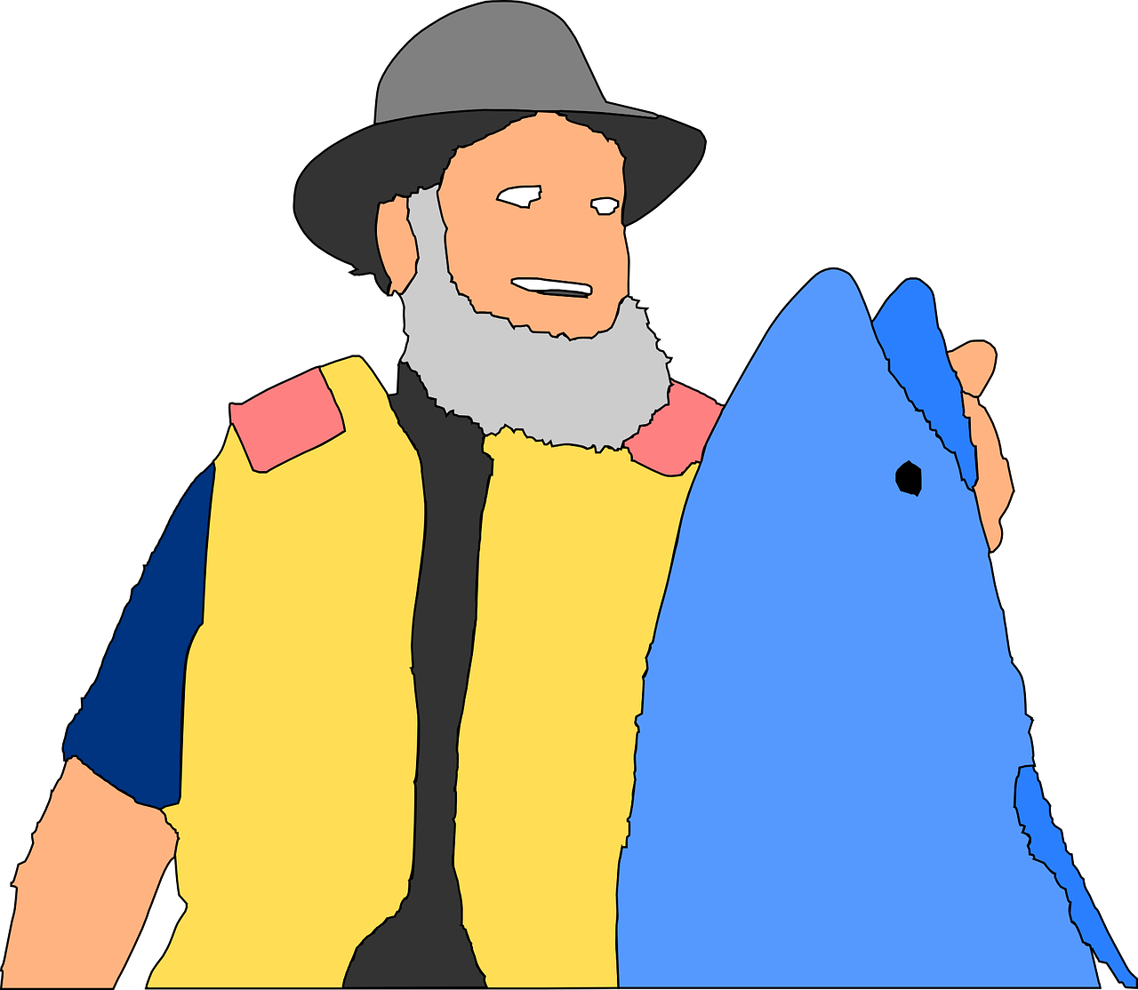 man,fish,fisherman,fishing,fisher,marine,catch,big,free vector graphics,free pictures, free photos, free images, royalty free, free illustrations, public domain