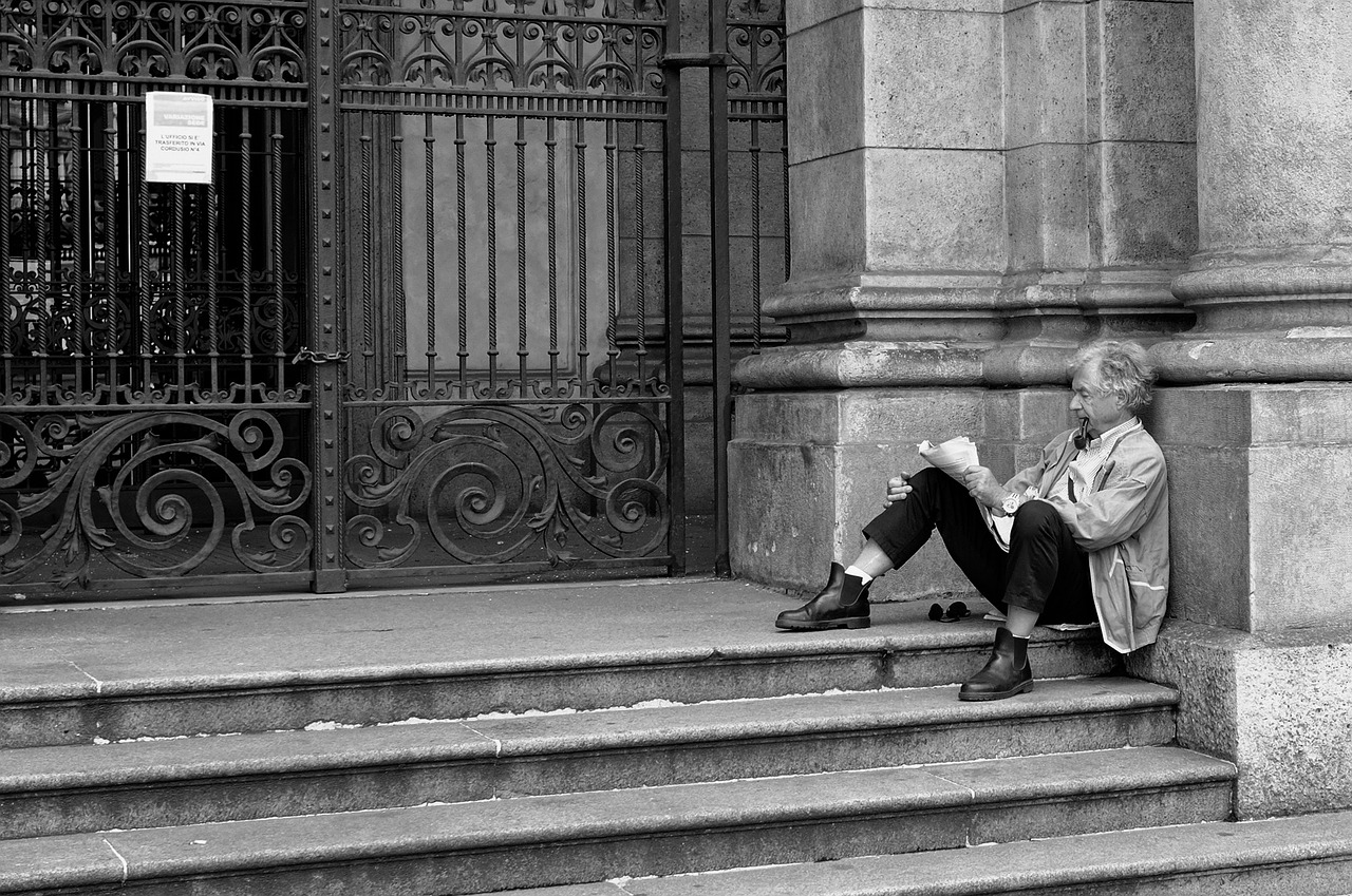 man reading ladder free photo