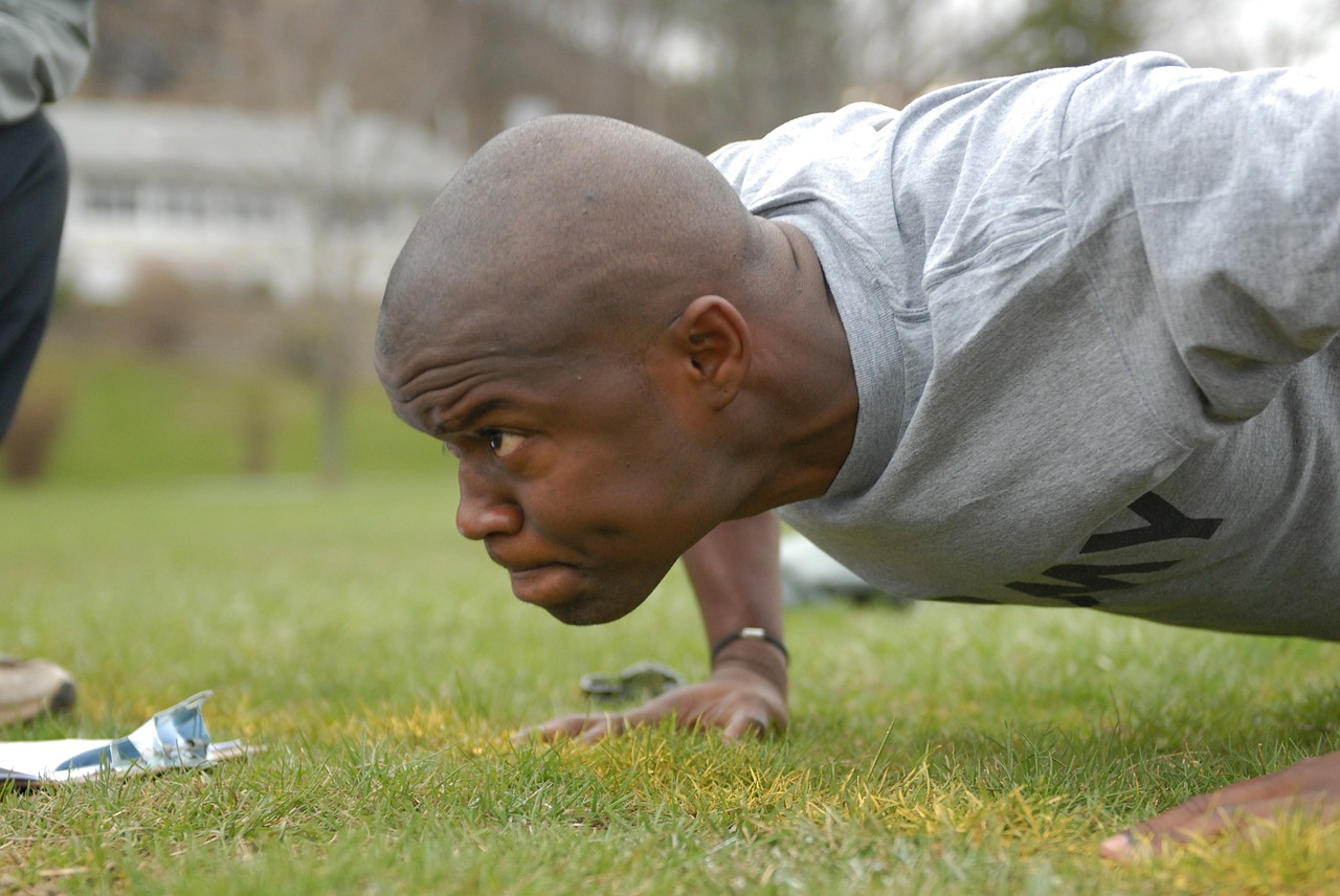 man exercise pushups free photo
