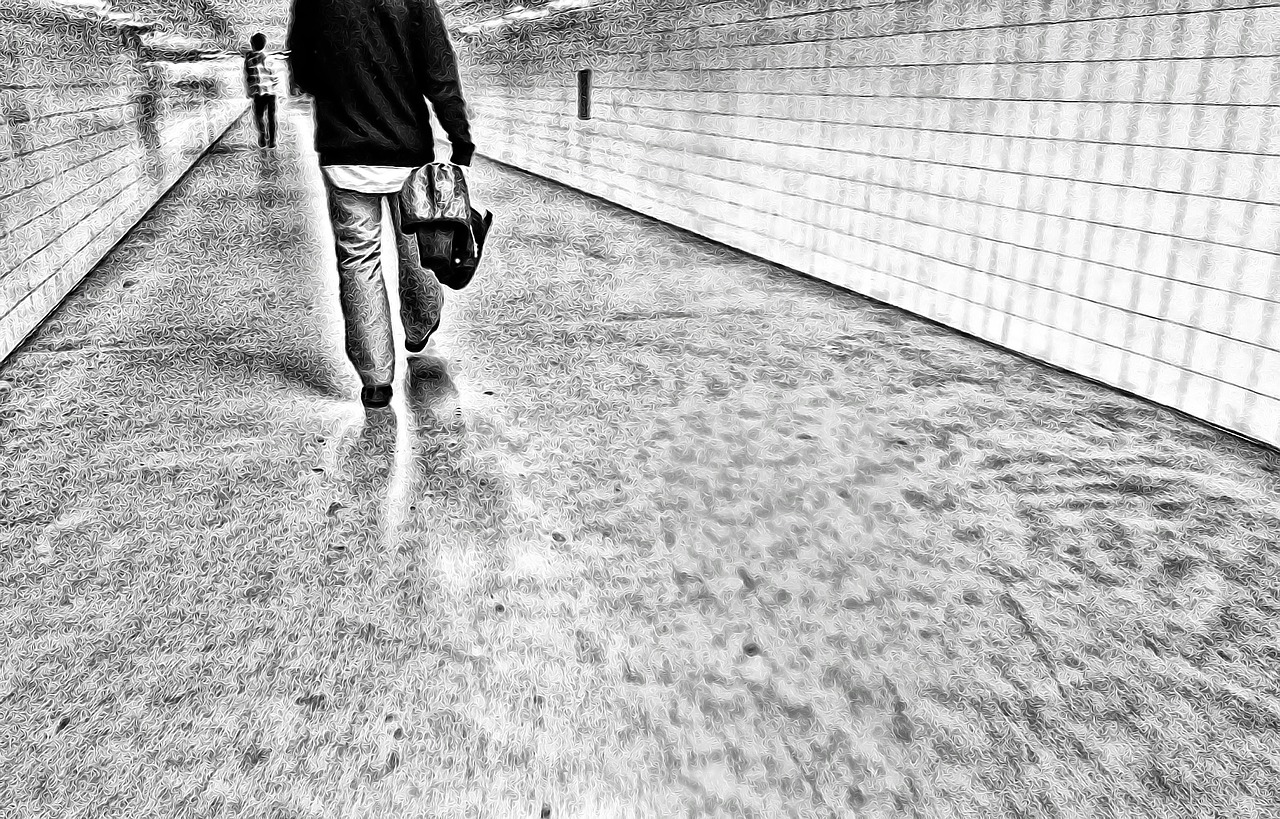 man tunnel metro free photo