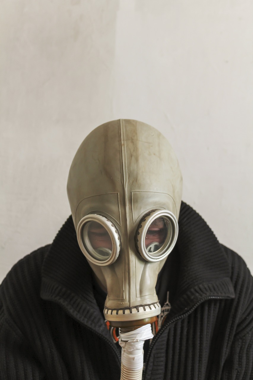 man in gas mask  gas mask  man free photo