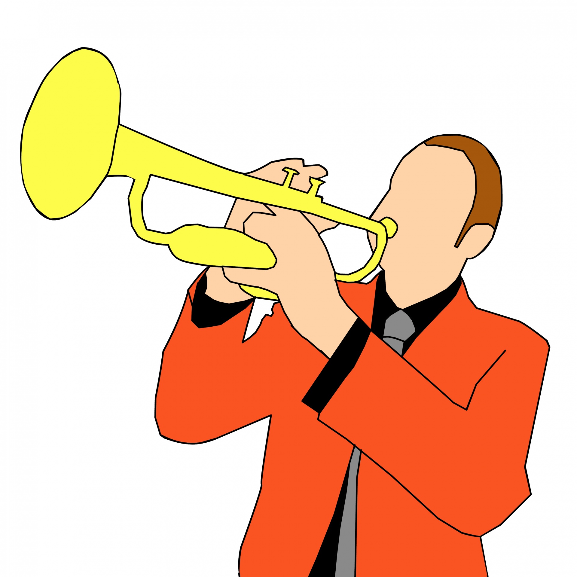 trumpet music player free photo
