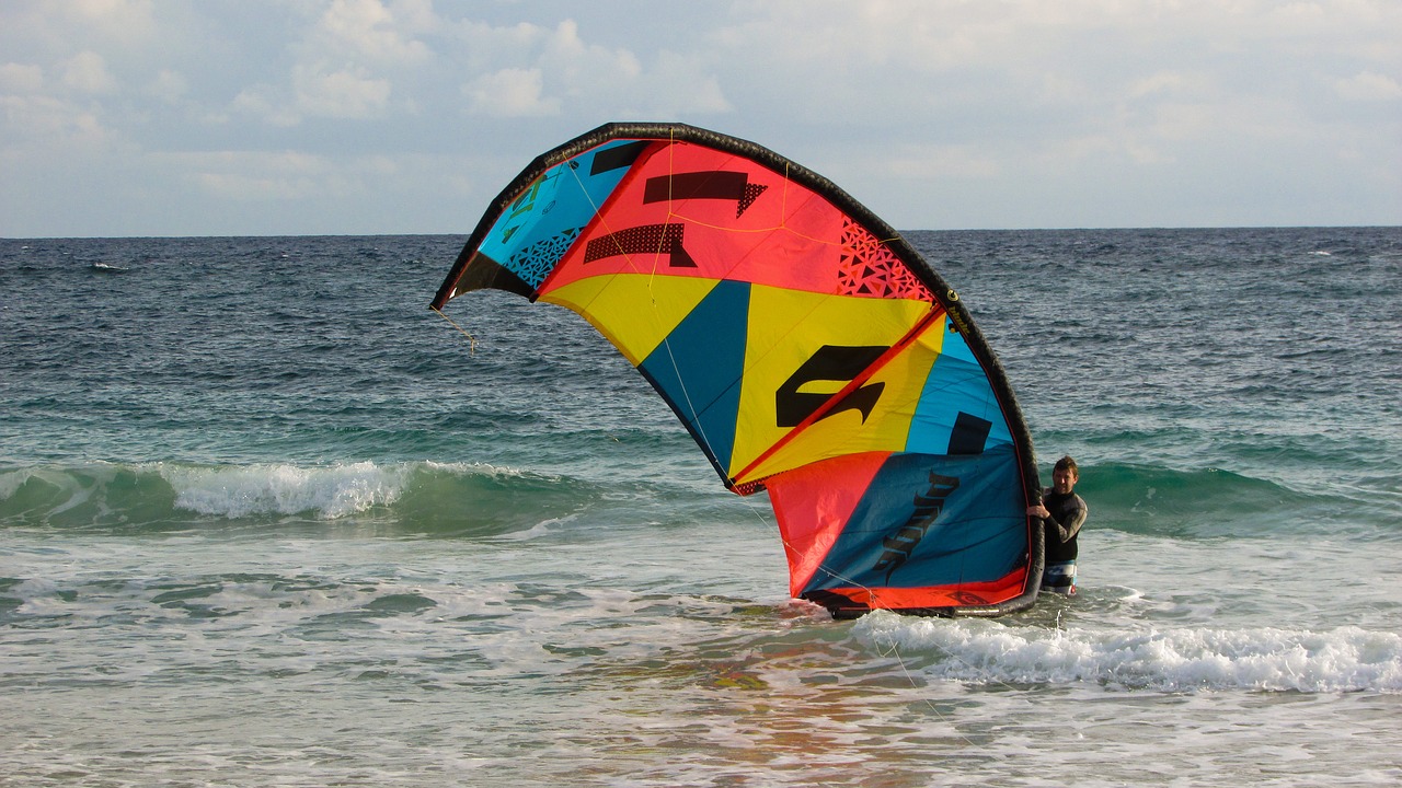 man with kyte kite kite surfing free photo