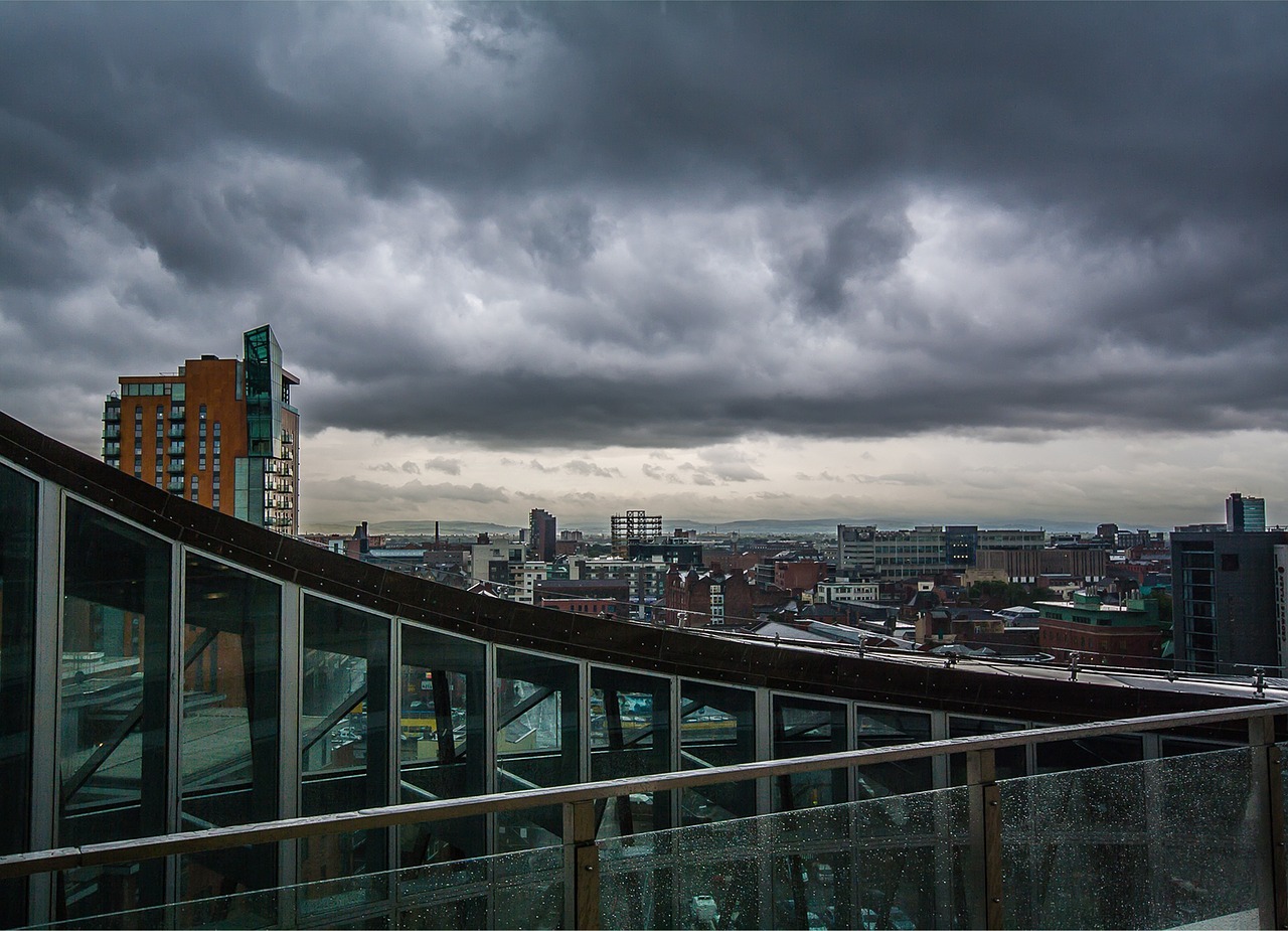 manchester cityscape storm free photo