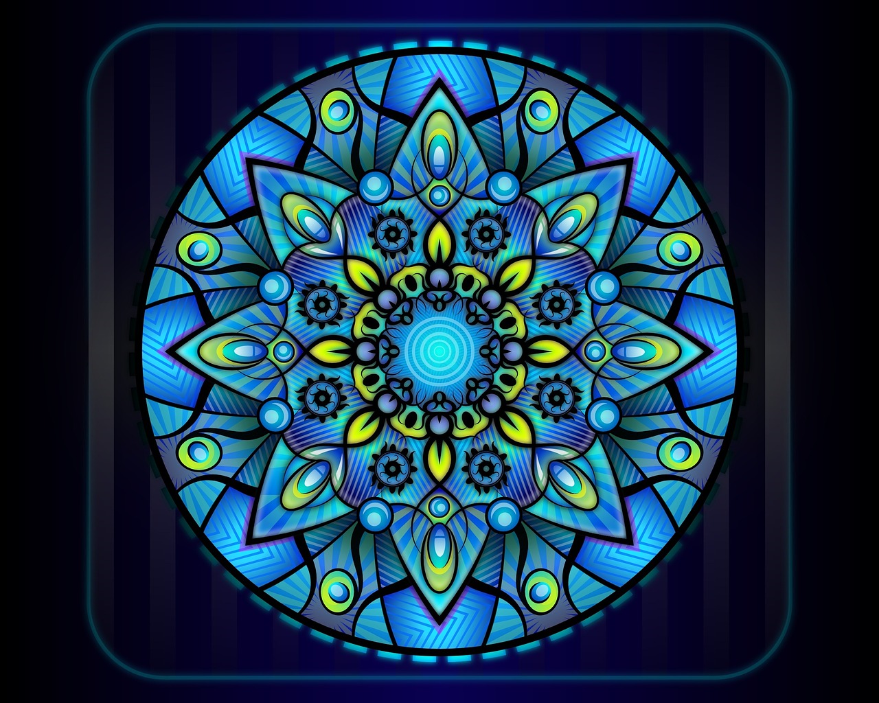 mandala blue abstract free photo