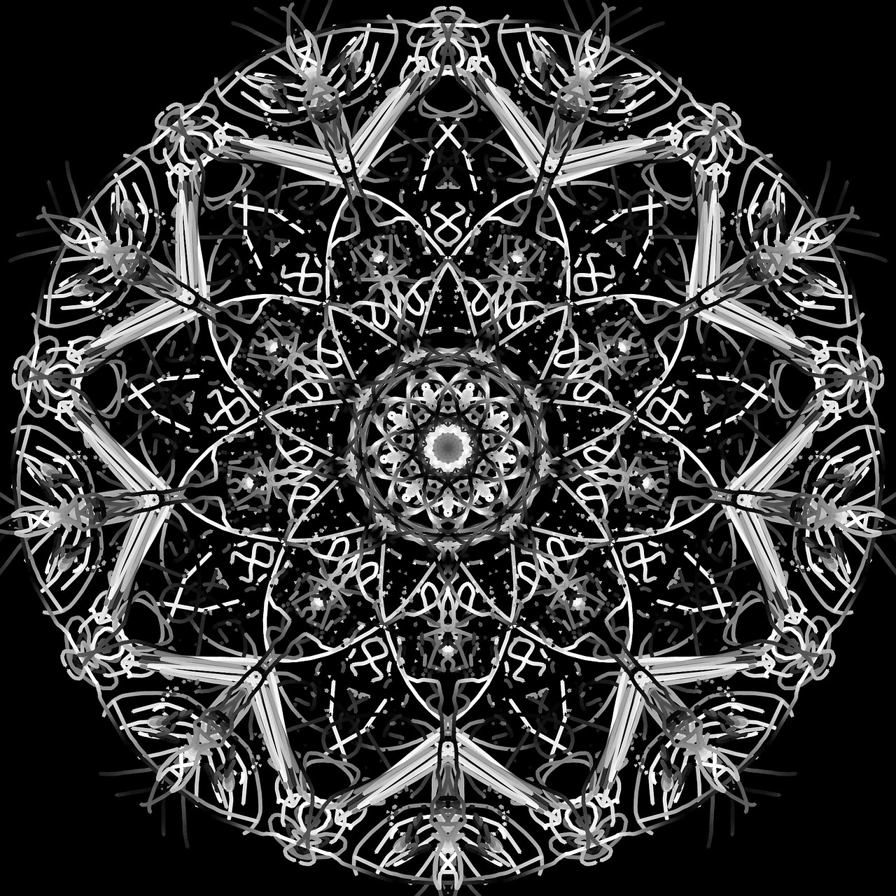 mandala psychedelic neon free photo