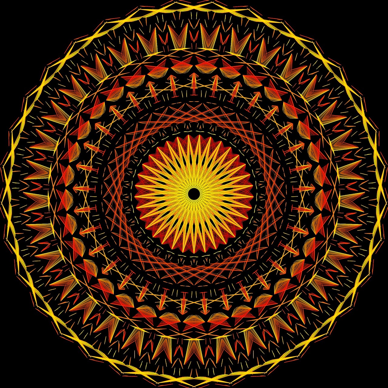 mandala psychedelic neon free photo