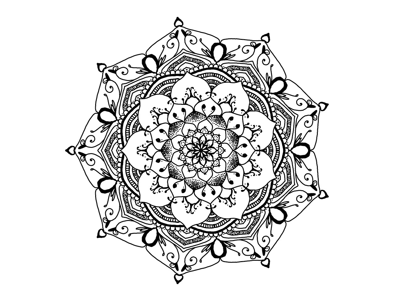 mandala black and white zendala free photo