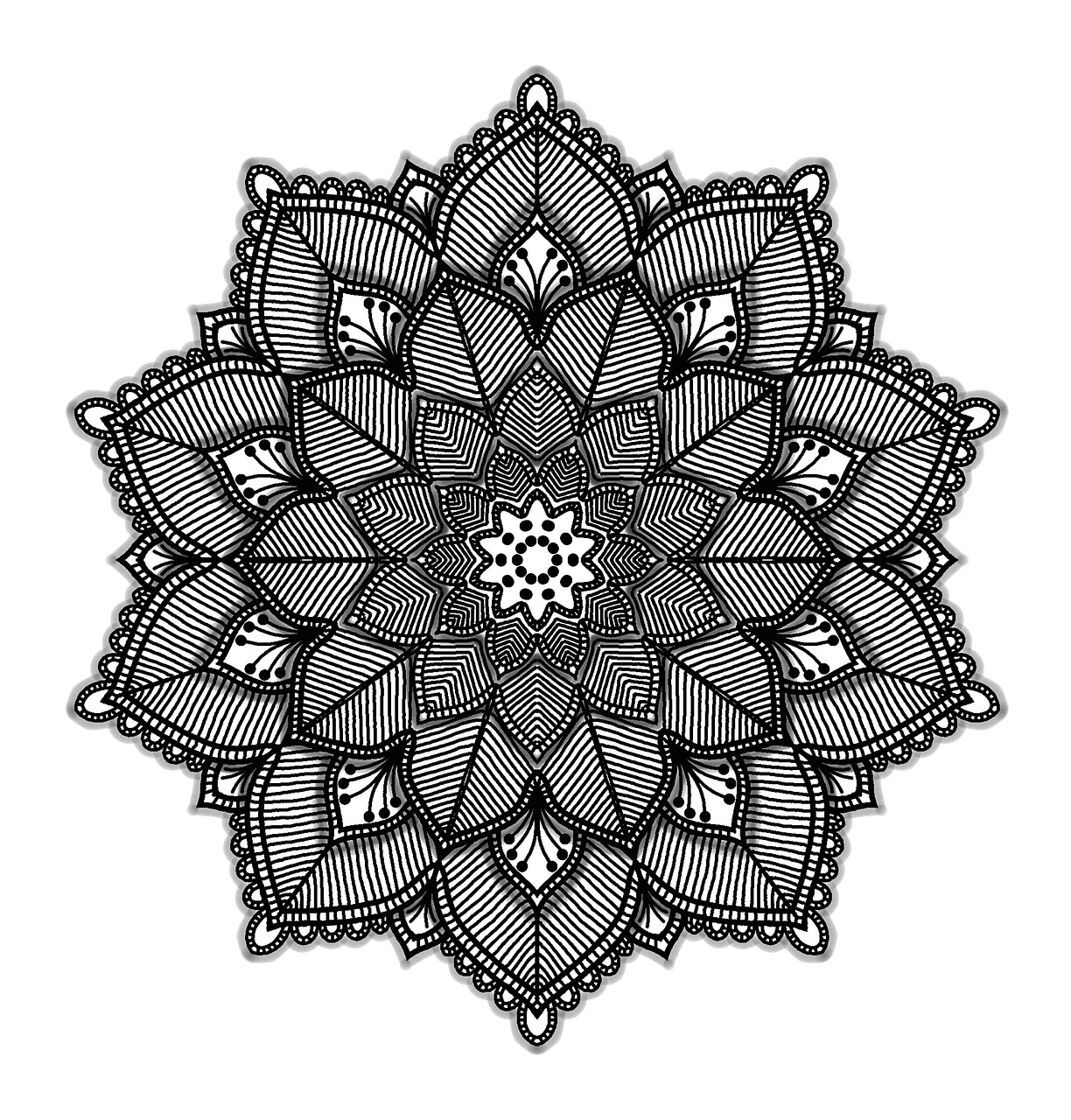 mandala geometric white free photo