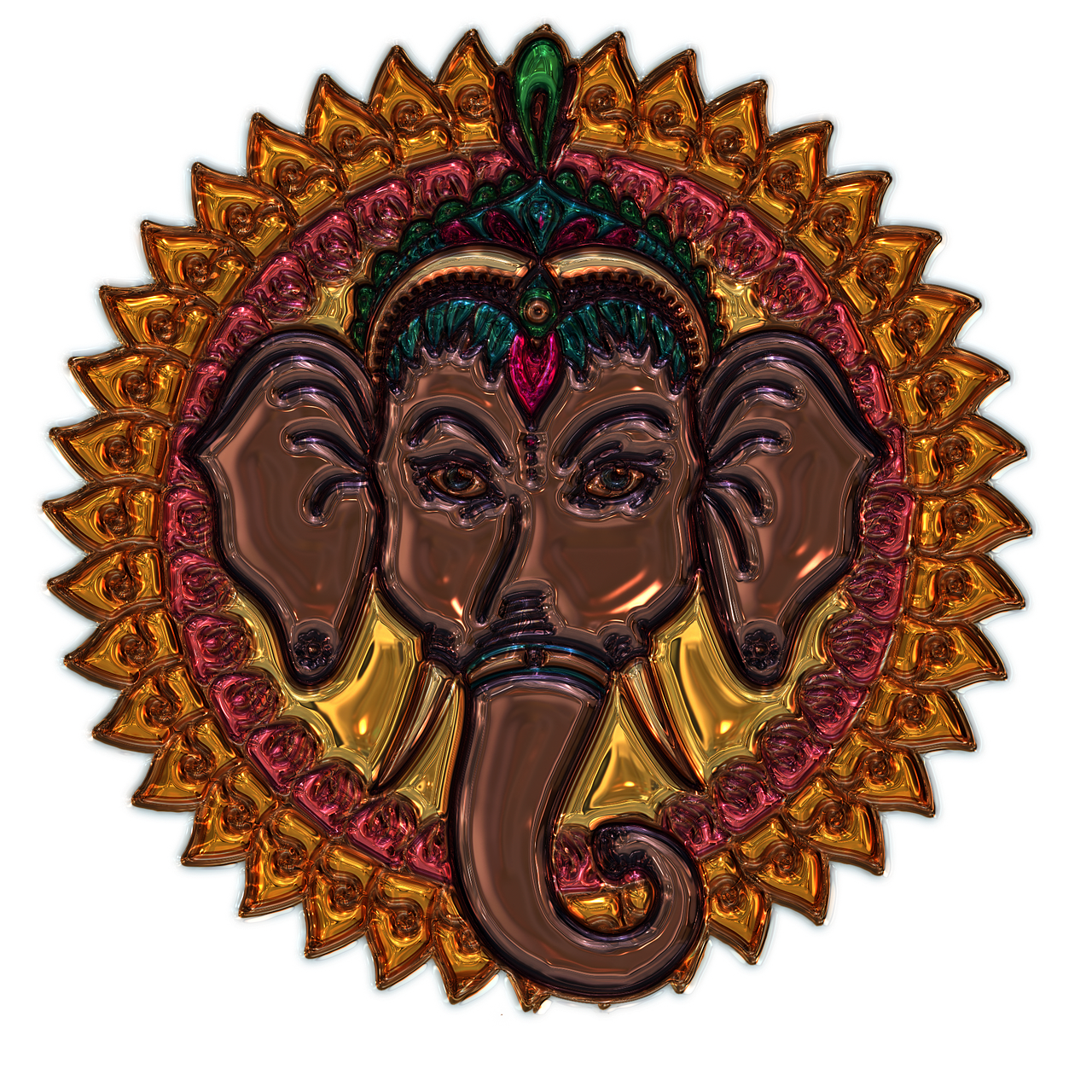 mandala elephant metallizer free photo