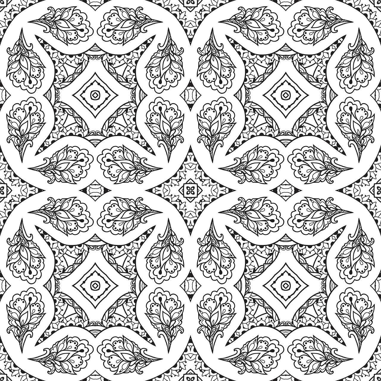 mandala line art black and white free photo